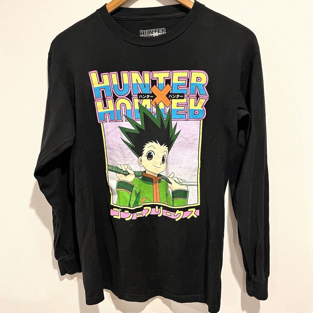 Hunter X Hunter Shirt Mens Small Black Anime Graphic Long Sleeve Gon Freecs
